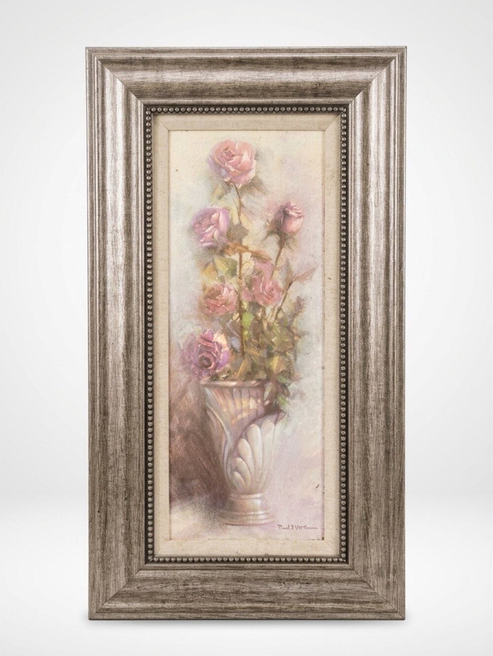 VTG Still Life Flowers Art Print Framed 80's Poster Exhibition by Paul Mathenia
